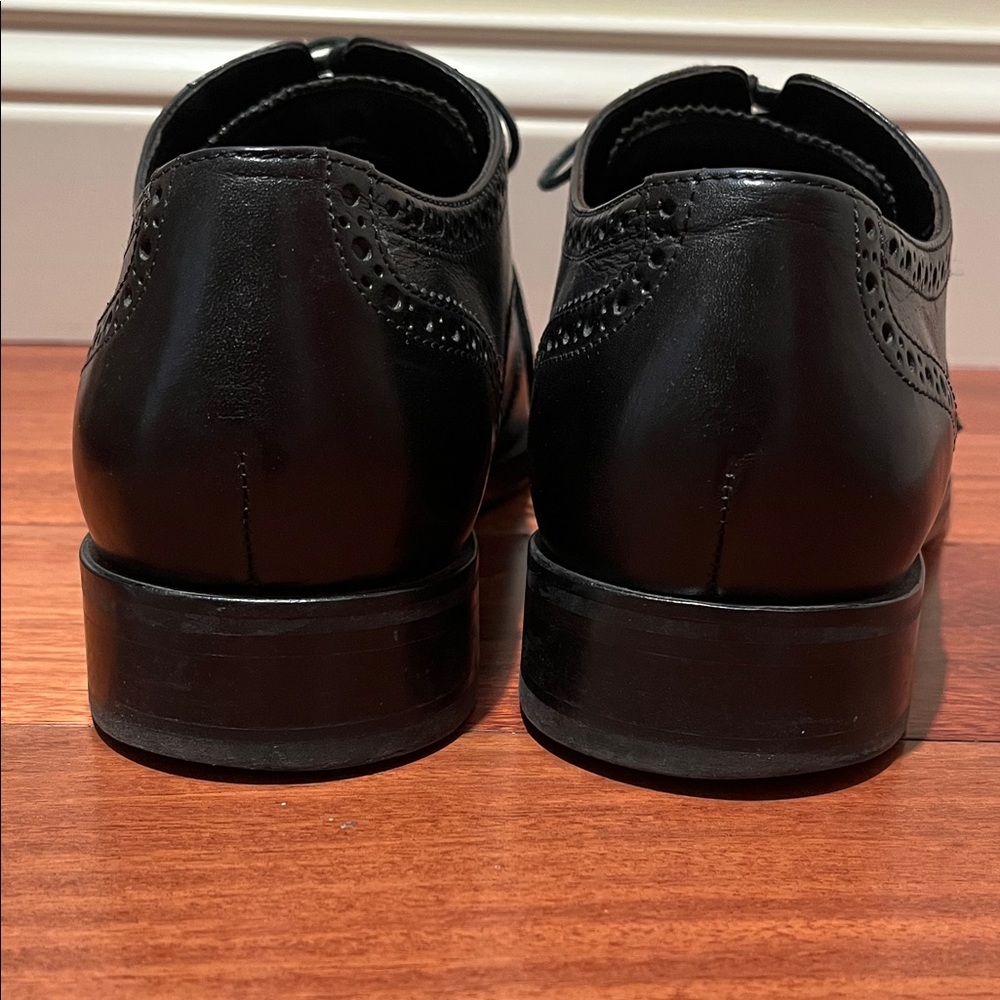 Cole Haan Leather Wing Tip Oxford Black Dress Shoe Size 12 Medium - Picture 5 of 11
